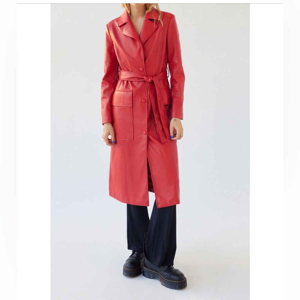 Urban outfitters Ryan faux leather trench coat